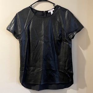 NEVER BEEN WORN Black Faux Leather T-Shirt